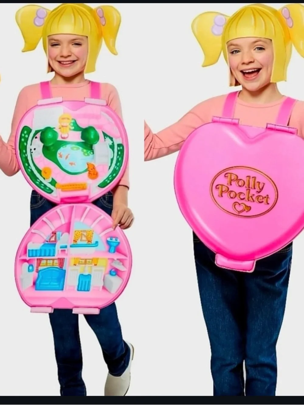 Polly pocket Halloween Girls' One Size Pink Costume with Accessories cosplay 90s